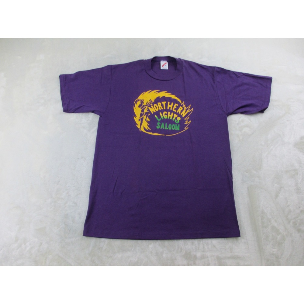 VINTAGE Northern Lights Saloon Shirt Mens Extra Large Purple Single Stitch*